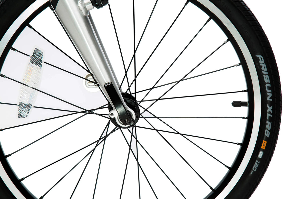 ZiZZO Liberte 8-Speed 20" Wheel, Aluminum Folding Road Bicycle for All Genders, Silver and Black