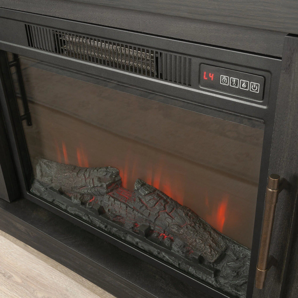 Sauder Entertainment/Fireplace TV Stand for TV's up to 50", Black Finish