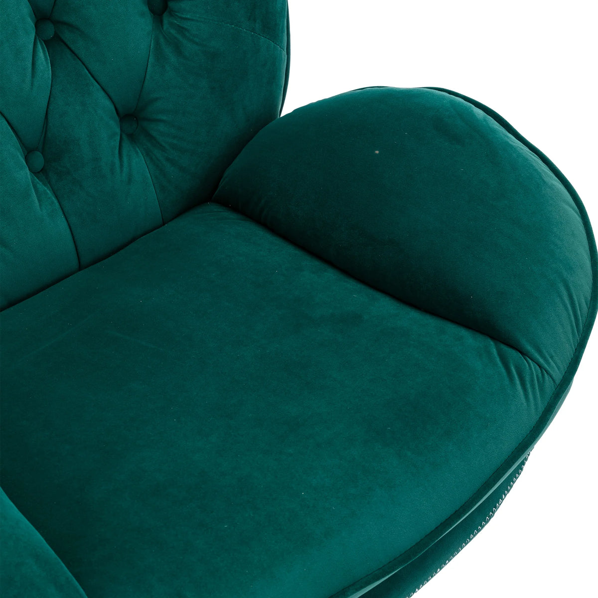 Swivel Accent Chair with Ottoman, Velvet Accent chair with Footrest, Mid-Century Modern Lounge Chair and Ottoman Set, Reading Chair for Living Room, Bedroom, Reading Room, Home Office, Blue