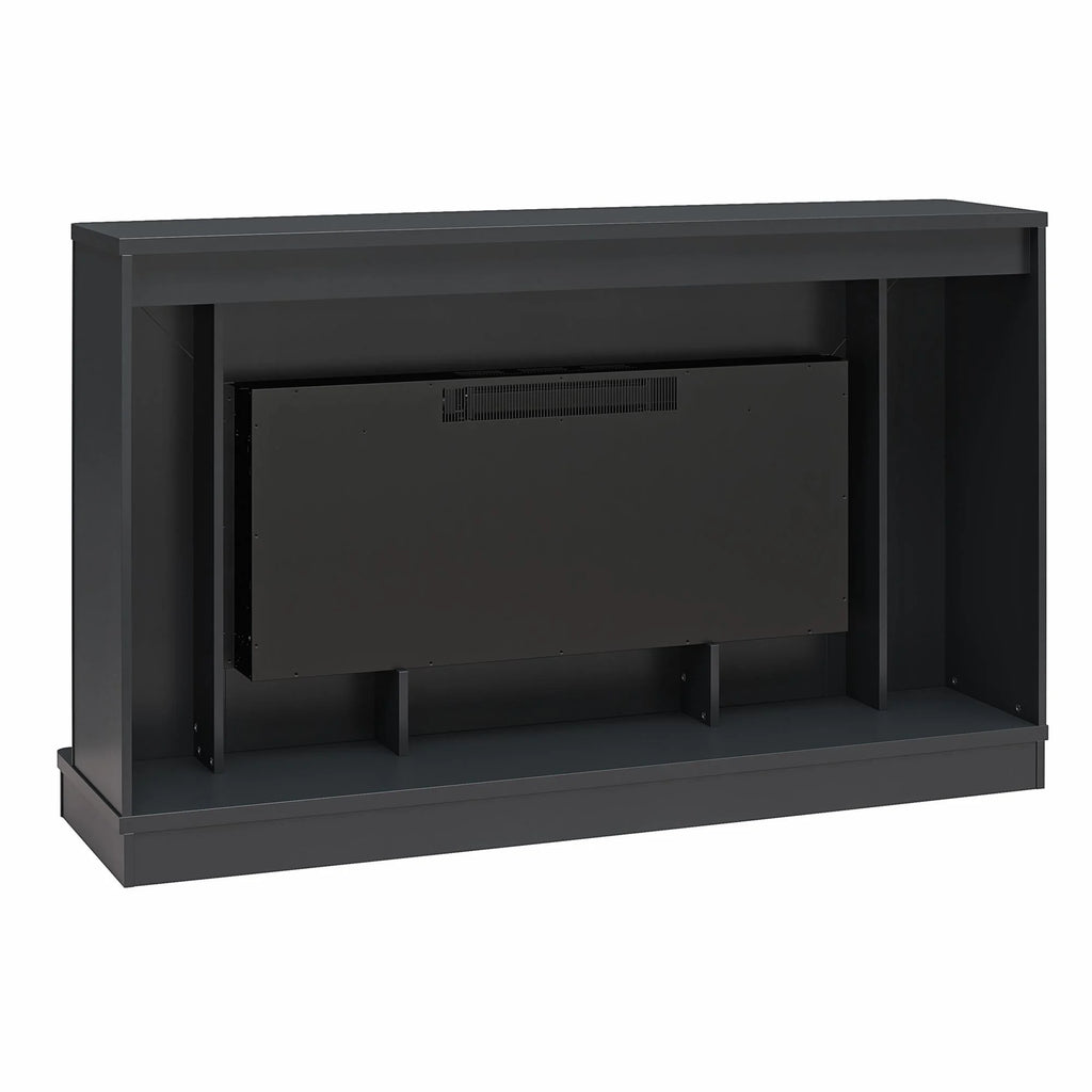 CosmoLiving by Cosmopolitan Rene Electric Fireplace Mantel 65" TV Stand with Multi-Color Flame and Crystal Ember Bed, Black