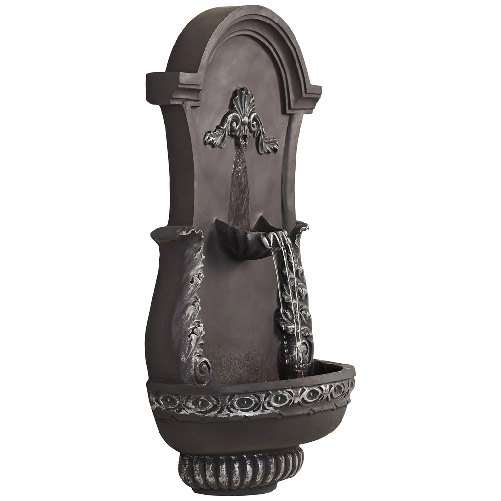 San Pablo Ornate 33" High Large Italian Indoor Outdoor Decor Gray Resin Wall Fountain Outside Garden Patio