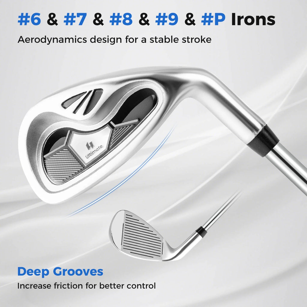 Costway Men's Complete Golf Clubs Package Set 10 Pieces Includes Alloy Driver