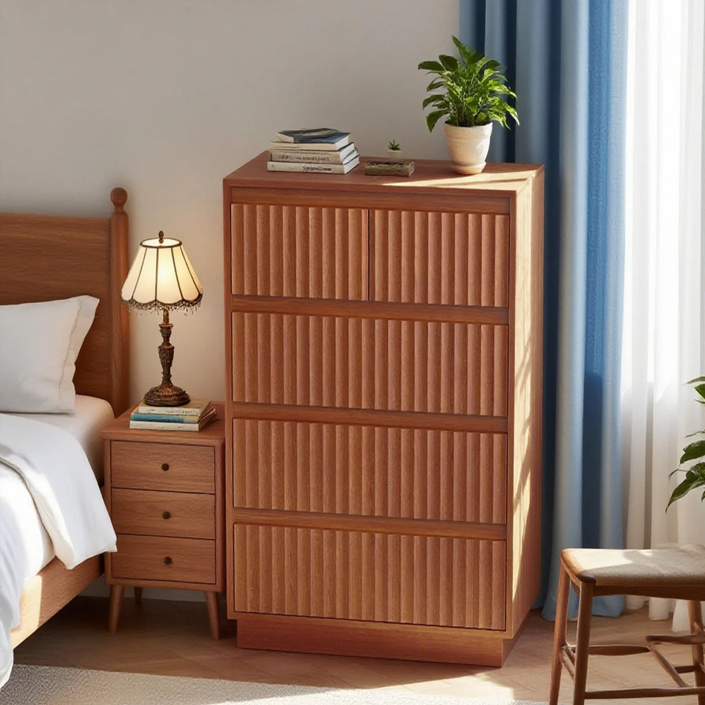 Wood Dresser, 6 Drawer Dresser for Bedroom, Modern Chest of Drawers with Deep Drawers Waterproof Living Room, Hallway, Entryway