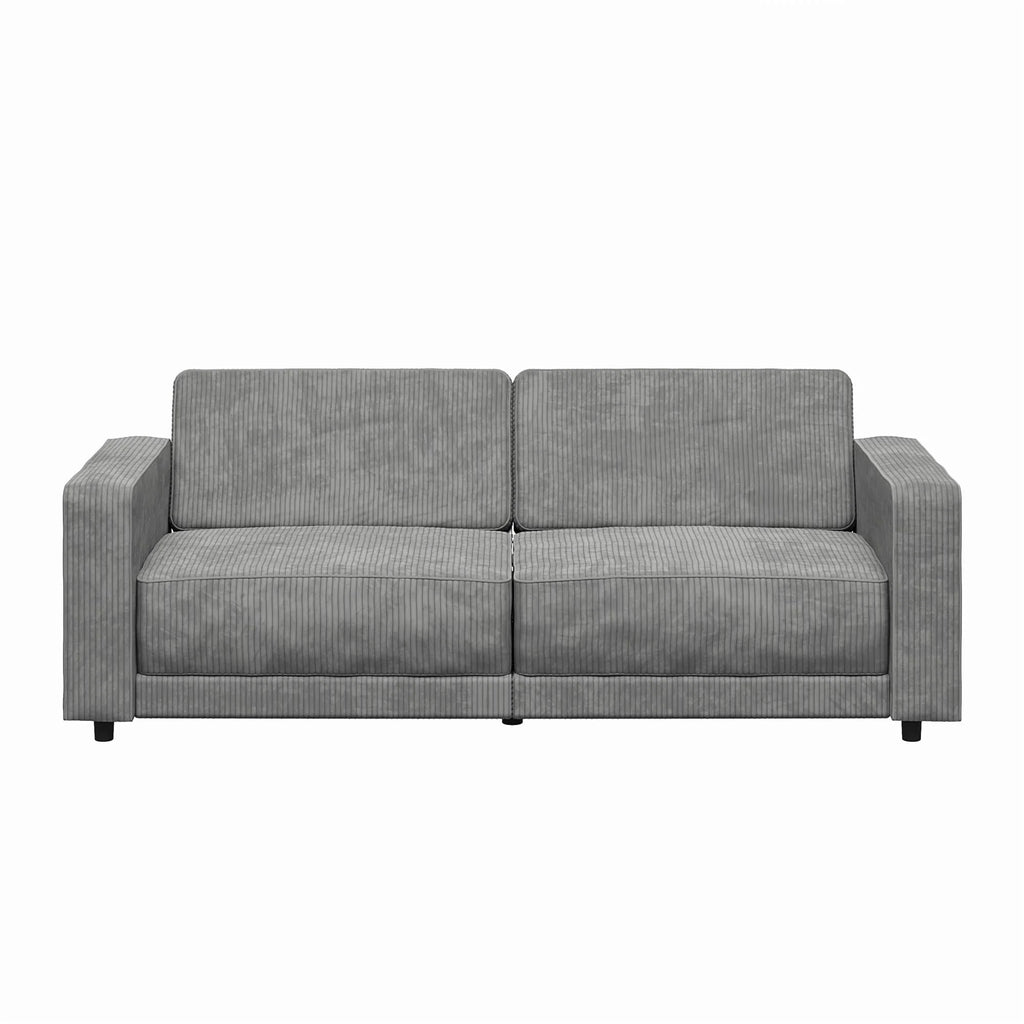 RealRooms Allie Corduroy 82" Futon Sofa Bed, Gray