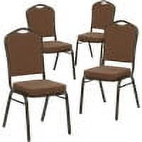 Flash Furniture 4 Pack HERCULES Series Crown Back Stacking Banquet Chair in Black Patterned Fabric - Gold Vein Frame
