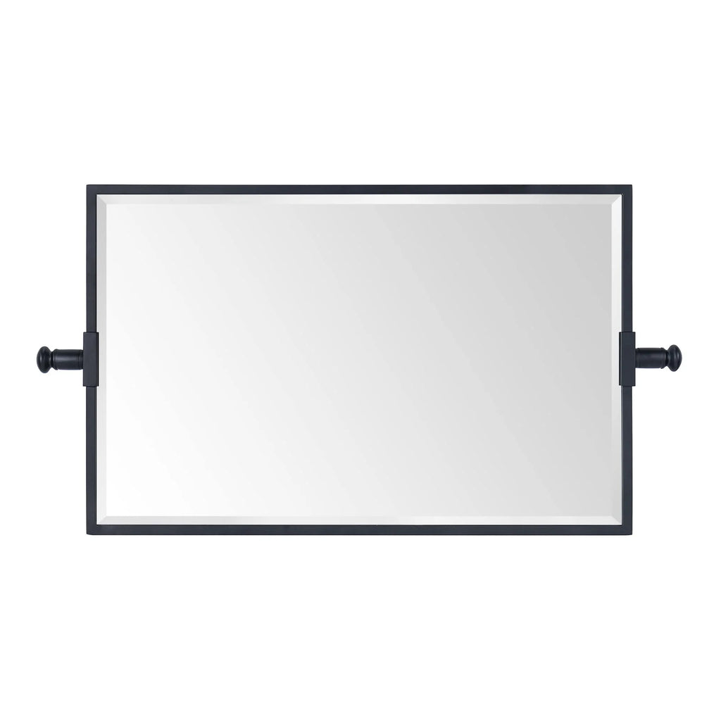 TEHOME Black Beveled Rectangle Pivot-N-View Bathroom Vanity Mirror 14x22"