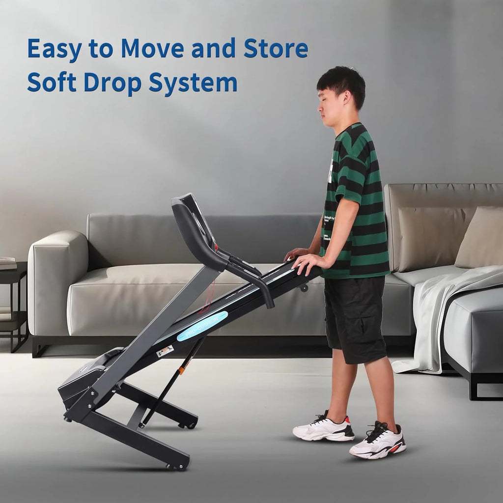 Treadmill with Incline Folding with 12 Level Automatic Incline 2.5hp Power 8.5mhp Speed Running Machine 15 Preset Training Program Electric Treadmill for Home Use