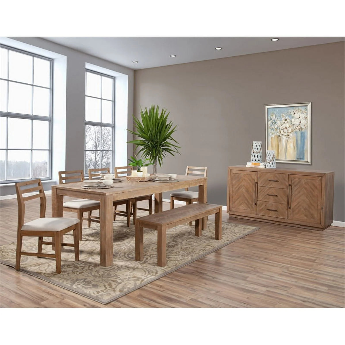 Allora Wood Dining Sideboard in Weathered Natural (Brown)