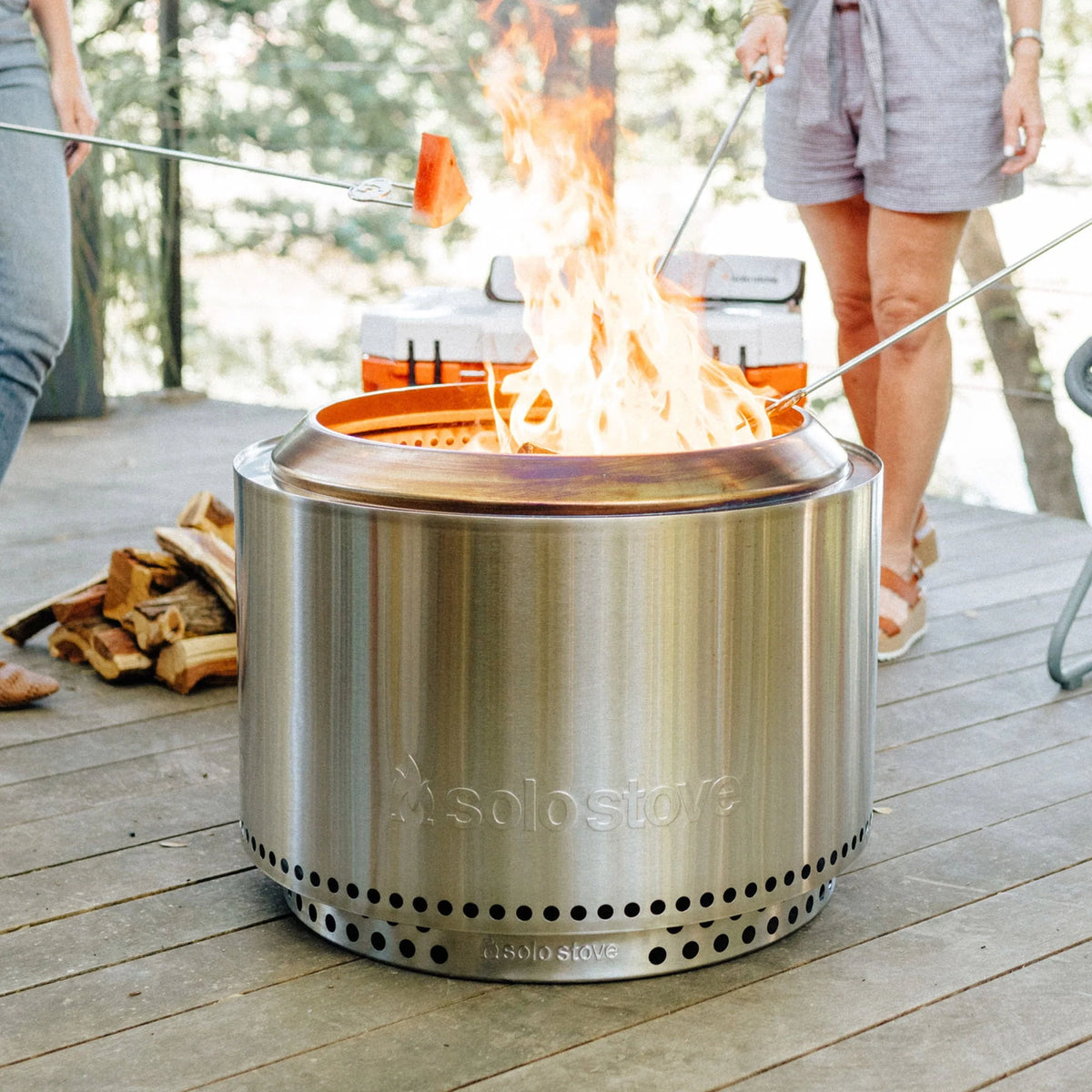 Solo Stove Yukon Essential Bundle 2.0 | Incl. Smokeless Fire Pit, Stand, Lid, Camping Accessories, Portable for Wood Burning, Removable Ash Pan, Stainless Steel, H: 19.8in x Dia: 27in, 40.35lbs