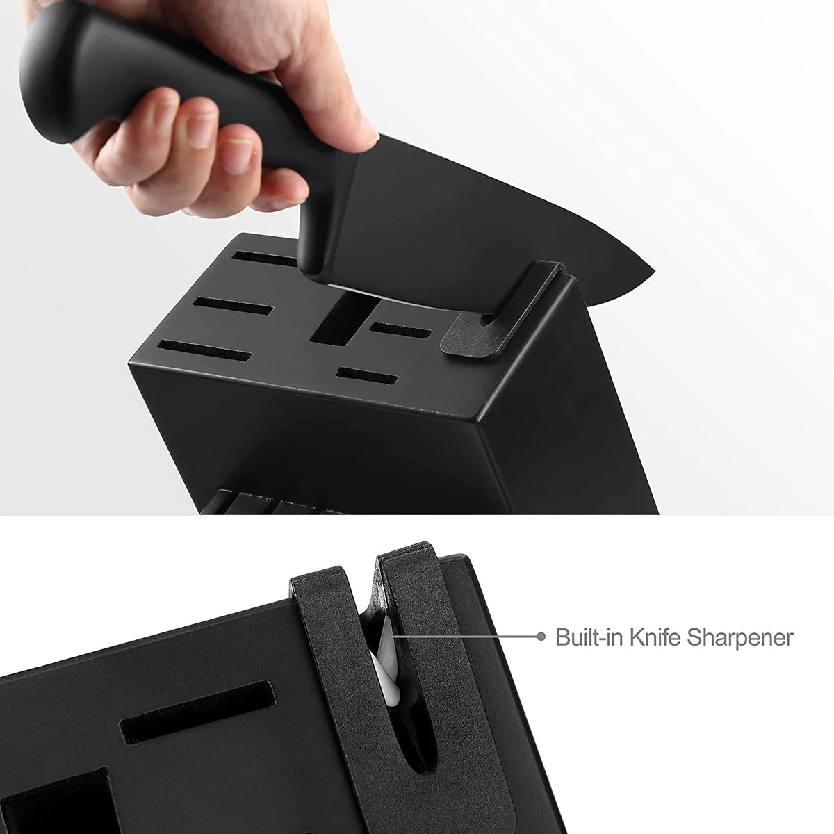 McCook MC29 Knife Sets, 15 Pieces German Stainless Steel Kitchen Knife Block Sets with Built-in Sharpener