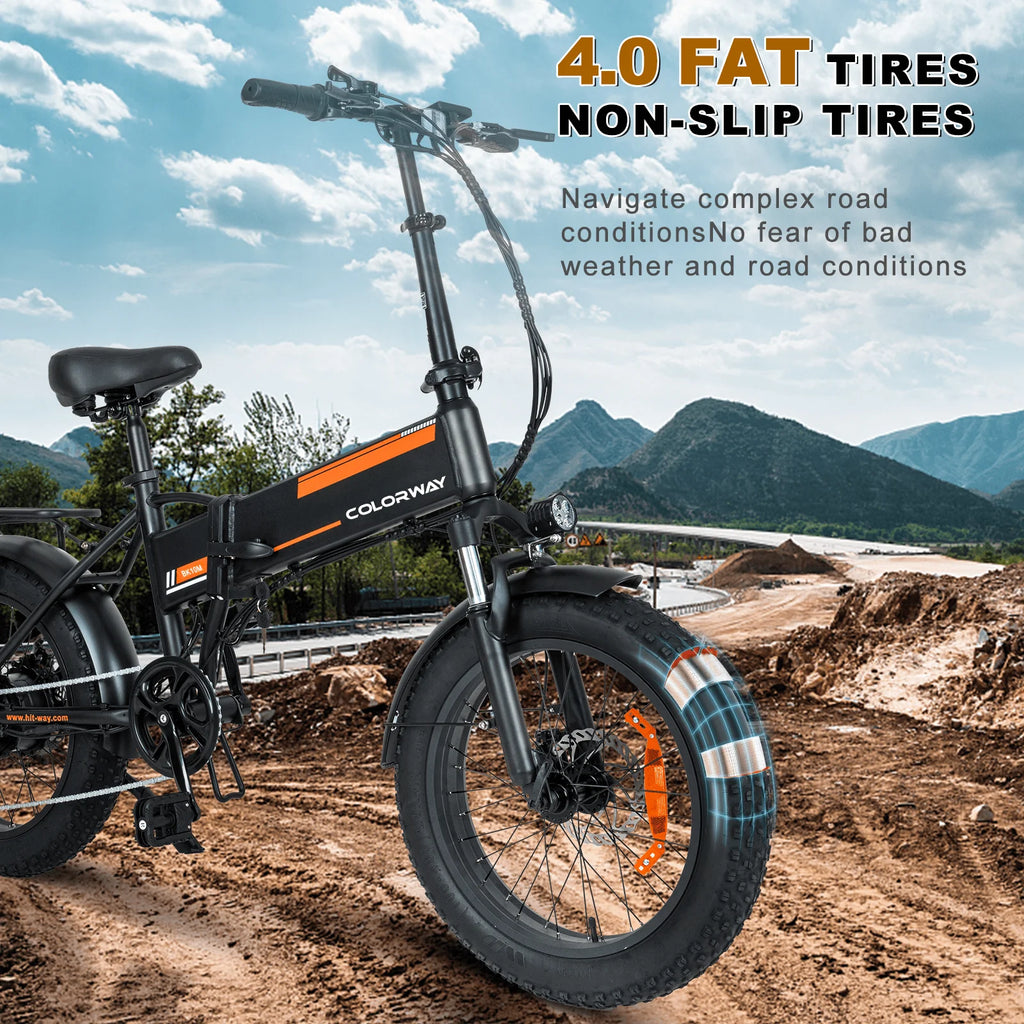 COLORWAY 750W Electric Bike for Adults , 20X4.0" Electric Bicycles with 36V/12AH Removable Battery E Bikes