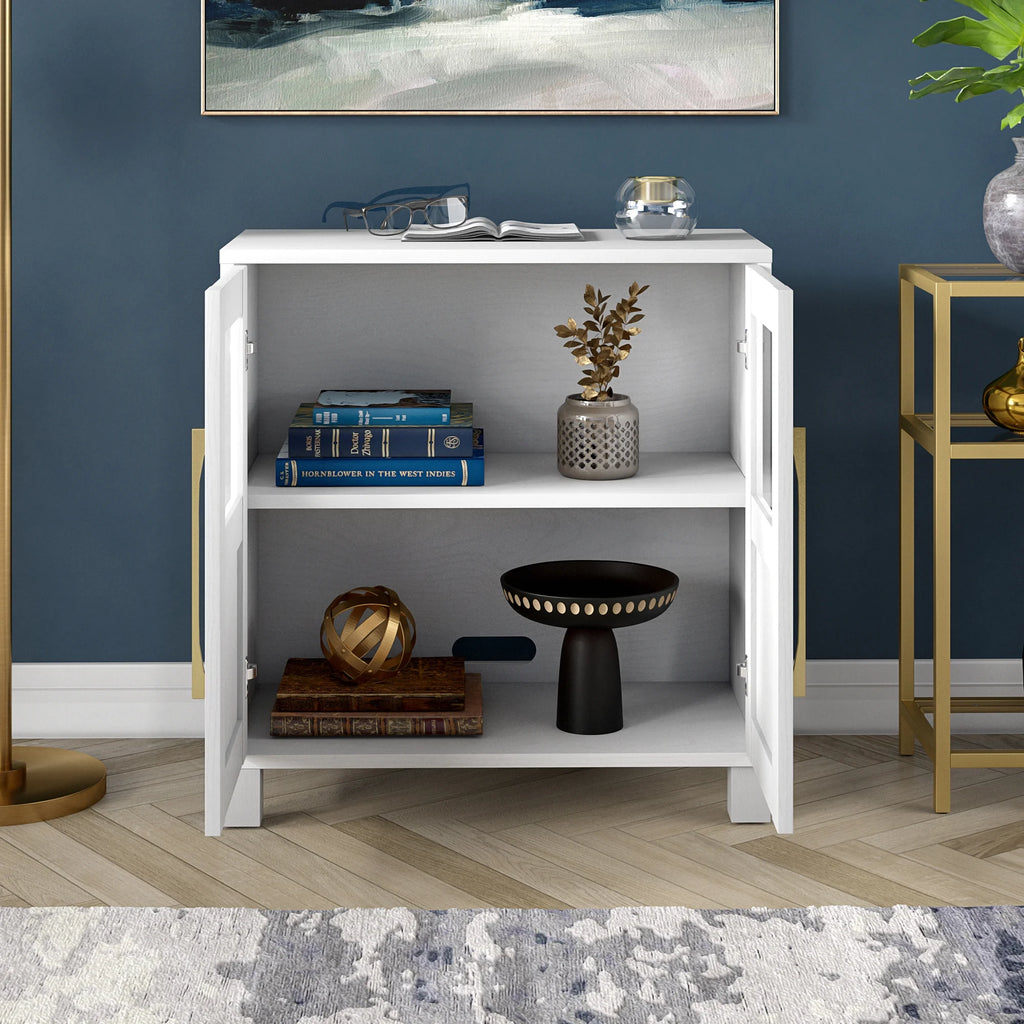 Evelyn&Zoe Holbrook Rectangular Accent Cabinet, Alder White