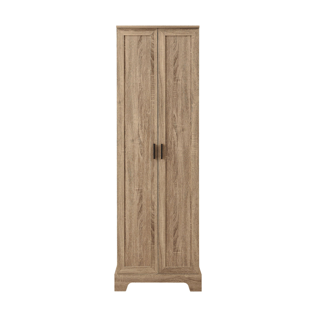 Urli Modern Double Door Storage Cabinet with Adjustable Shelves, Black