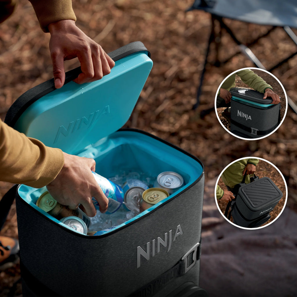 Ninja Outdoor FrostVault Go 24-Can Soft Cooler with Cold Dry Zone, Lakeshore Blue - FF124NV