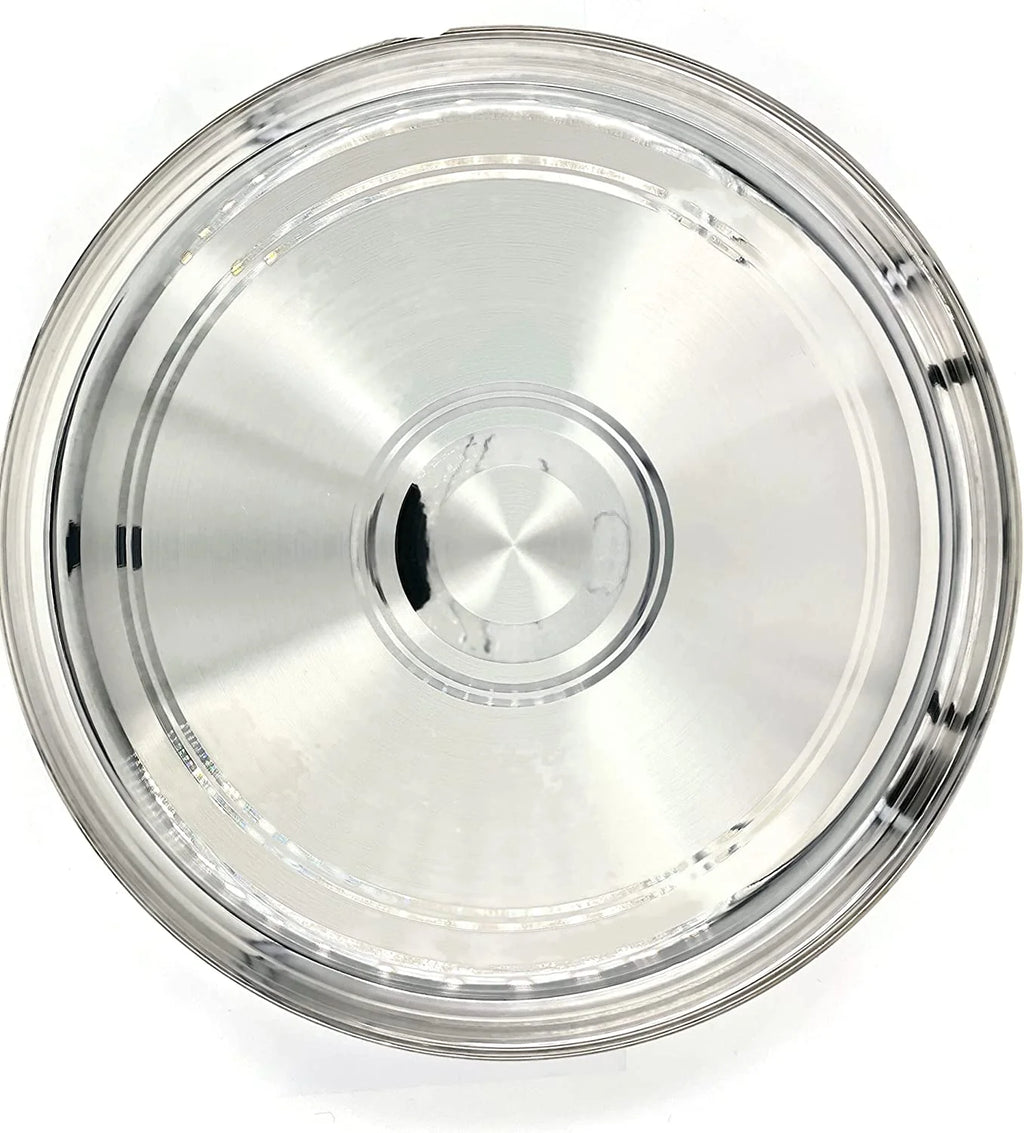 999 Pure Silver Hallmarked Light Weight Indian Dinner Thali - Style#03 Plate Diameter & Weight: 11.0 Inch Thali