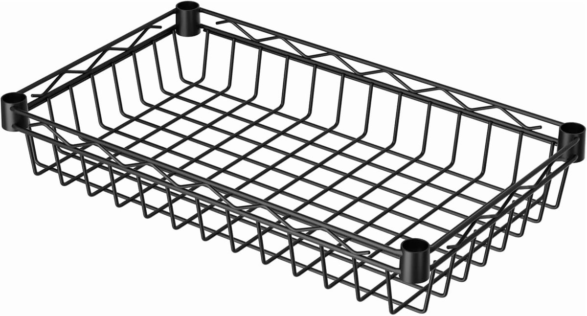 6 Tier Wire Shelving Unit with Wheels Baskets Storage Rack Corner Shelves Adjustable Shelf Closet Bathroom Organizers Metal Pantry Kitchen Garage Laundry Room 13.5" D x 13.5" W x 63" H Silver
