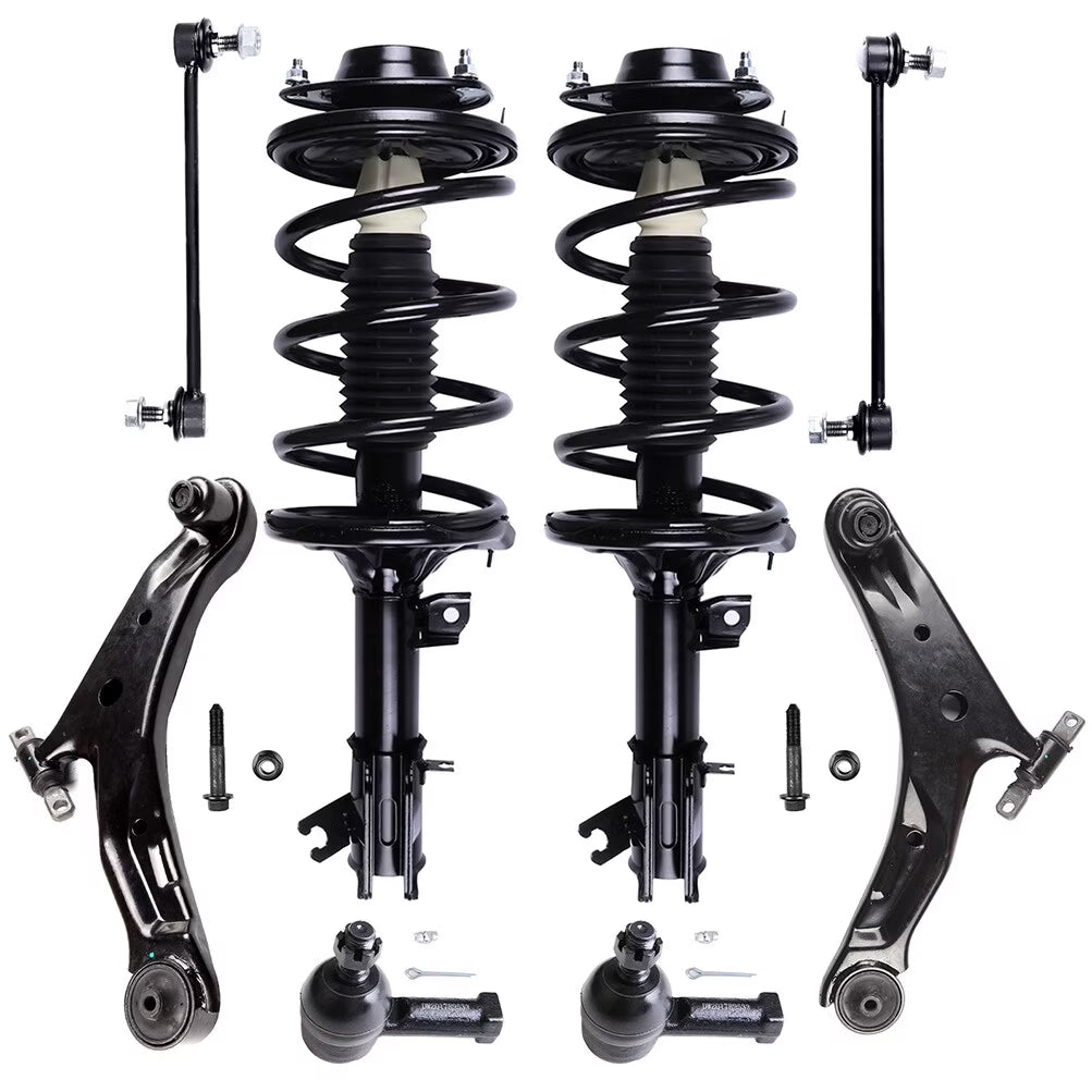 cciyu Struts Suspension Kit for Hyundai for Santa Fe 2001-2006 , Includes Complete Struts Assembly Control Arm and Ball Joint Assembly Stabilizer Bar Link Kit Tie Rod End