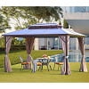 Yoleny 12'x16' Outdoor Polycarbonate Double Roof Hardtop 12 ft Gazebo Canopy, Brown