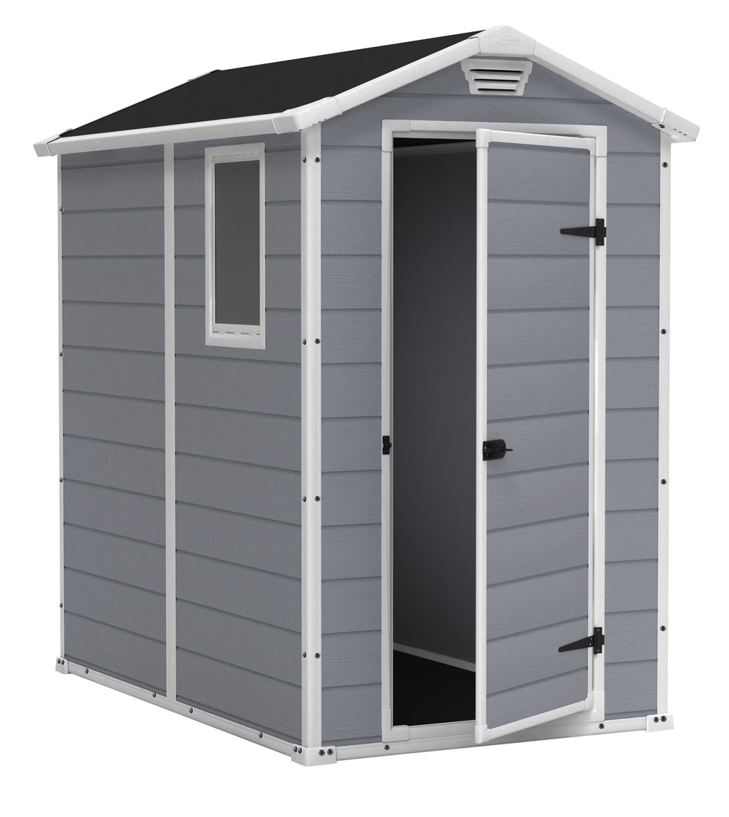 Keter 213413 Manor DD 6 X 8 Foot All Weather Outdoor Storage Shed, Grey