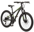 Sidewinder mountain bike, 24-inch wheels, 21 speeds, black / green