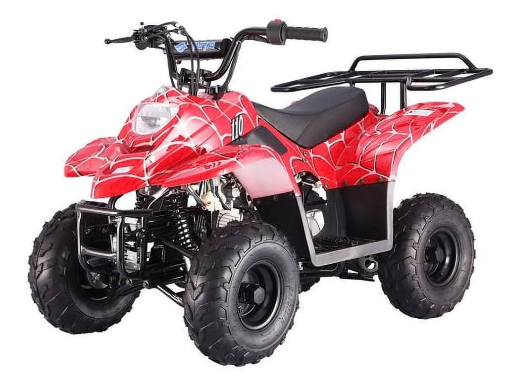 HHH Upgraded  110cc ATV Boulder Gas 110cc ATV Quads Youth ATV Quad ATVs Fully Automatic Children 4 Wheeler  ( Black color  )