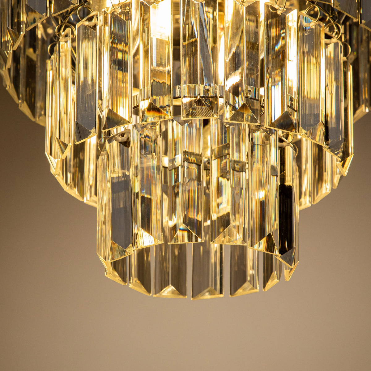 AloaDecor 3-Light 13" Cone Shape 4-Tier Crystal Chandelier Matt Black Painted 13 to 24 Inches Painted