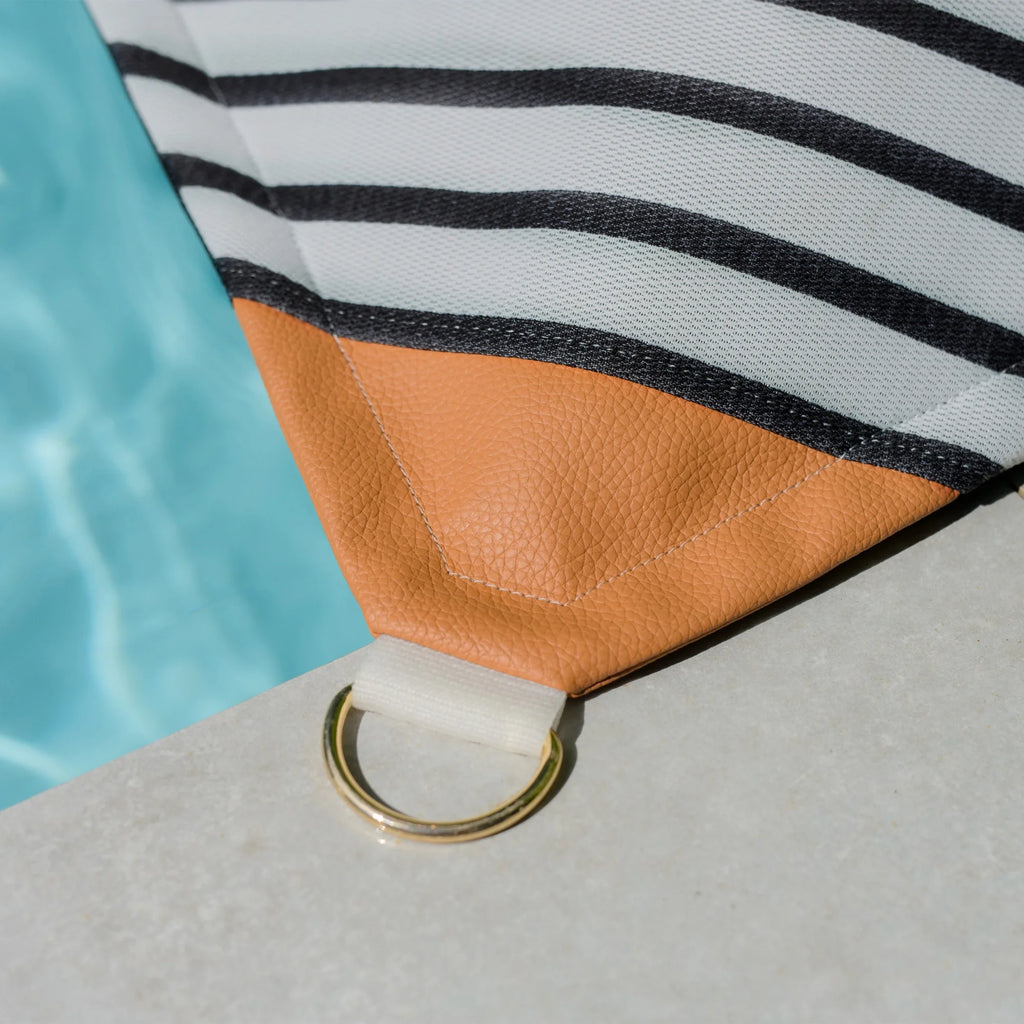 Big Joe Lagoon Lounger No Inflation Needed Pool Float, Americana Nautical Stripe Double Sided Mesh, Quick Draining Fabric, 5 feet Giant