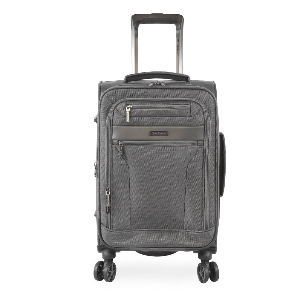 Brookstone Harbour 22" Softside Carry-on Spinner Luggage - Dark Charcoal