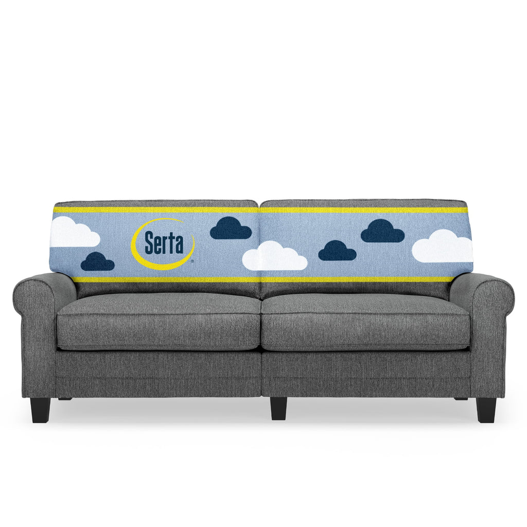 Serta Copenhagen 78" Rolled Arm Sofa with Removable Covers Dark Brown