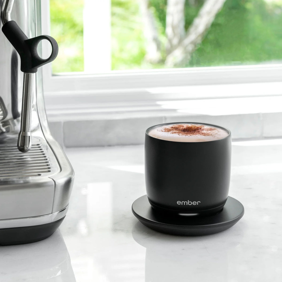 Ember Temperature Control Smart Cup, 6 oz, Black, Up To 1.5-hr Battery Life - App Controlled Heated Cup - Improved Design