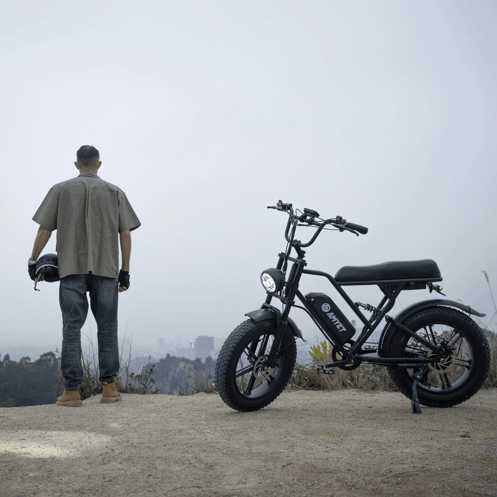 AMYET G60 Peak 1500W Electric Bike, 20" Fat Tire E-Mountain Bikes, 48V 20Ah 32MPH Ebike for Adults Full Suspension UL2849