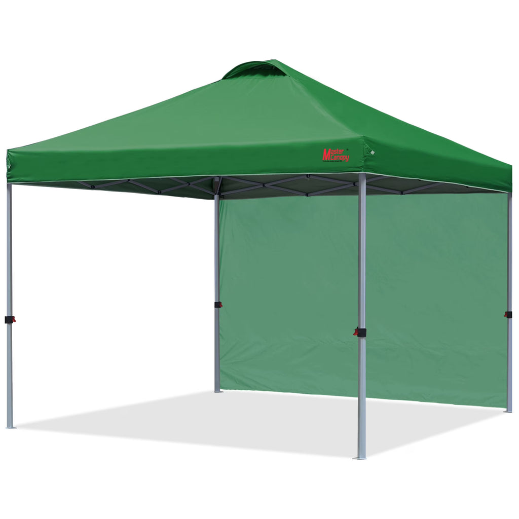 MASTERCANOPY 10' x 10' Easy Pop-up Canopy Tent Outdoor Shade Shelter with 1 Sidewall, White