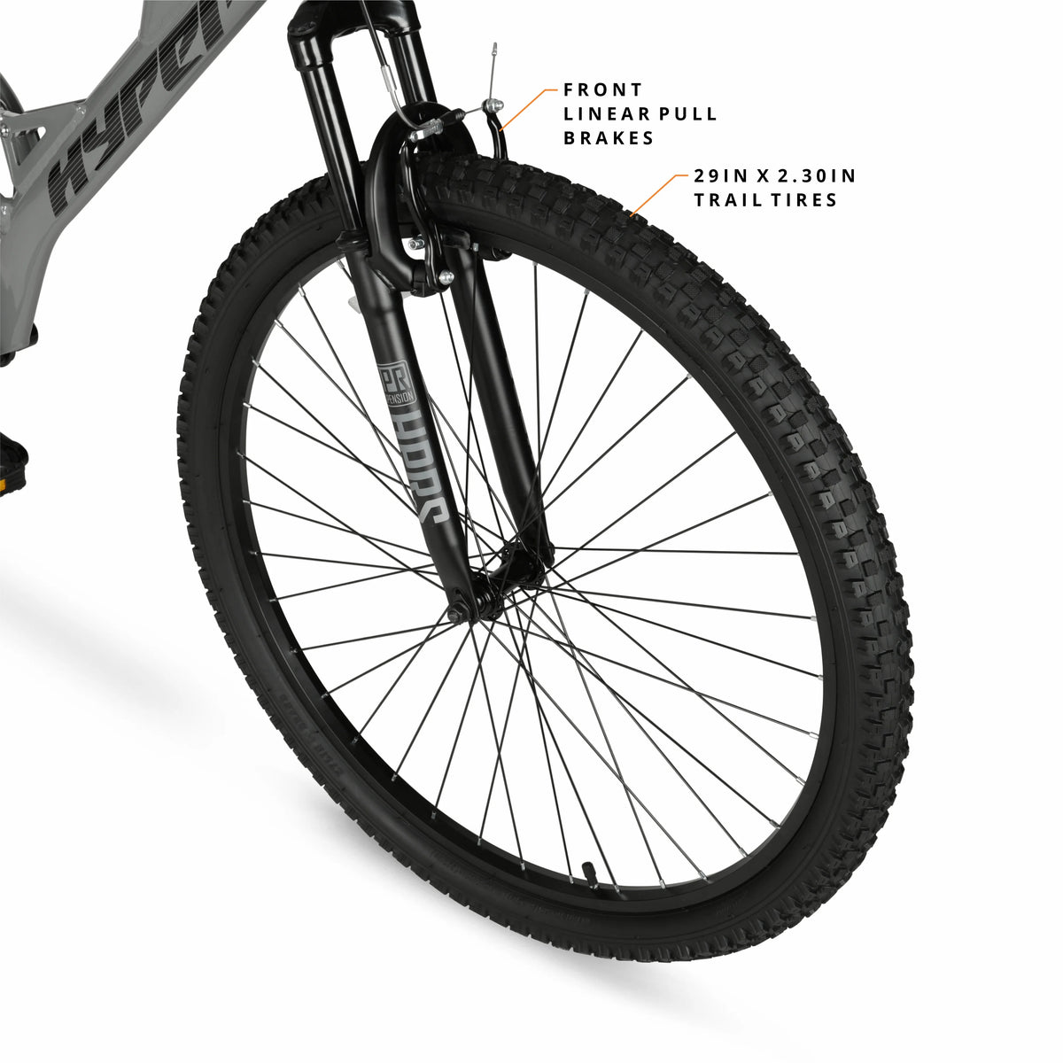 Hyper Bicycles 29" Men's Havoc Mountain Bike, Gray