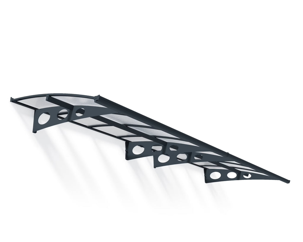 Palram - Canopia Herald 6690 22' x 5' Polycarbonate/Galvanized Steel Awning - Gray/Mist