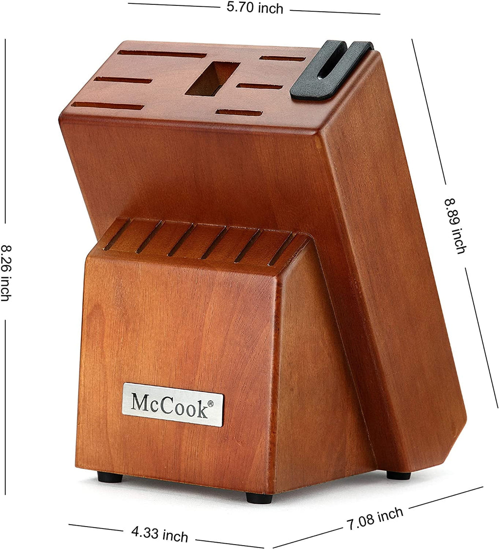 McCook MC29 Knife Sets, 15 Pieces German Stainless Steel Kitchen Knife Block Sets with Built-in Sharpener