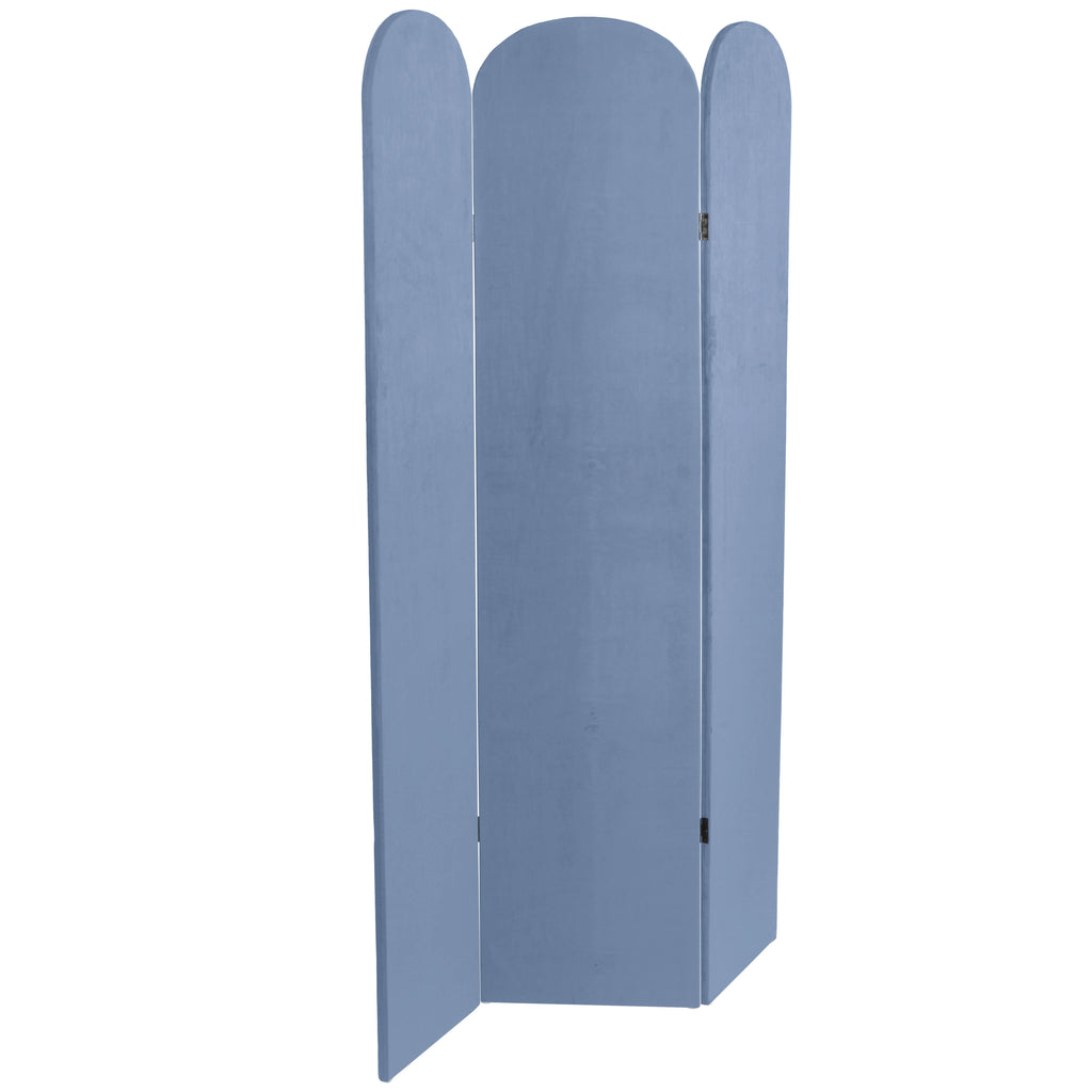 6 ft. Classic Arch Velvet Room Divider Lilac 3 Panel