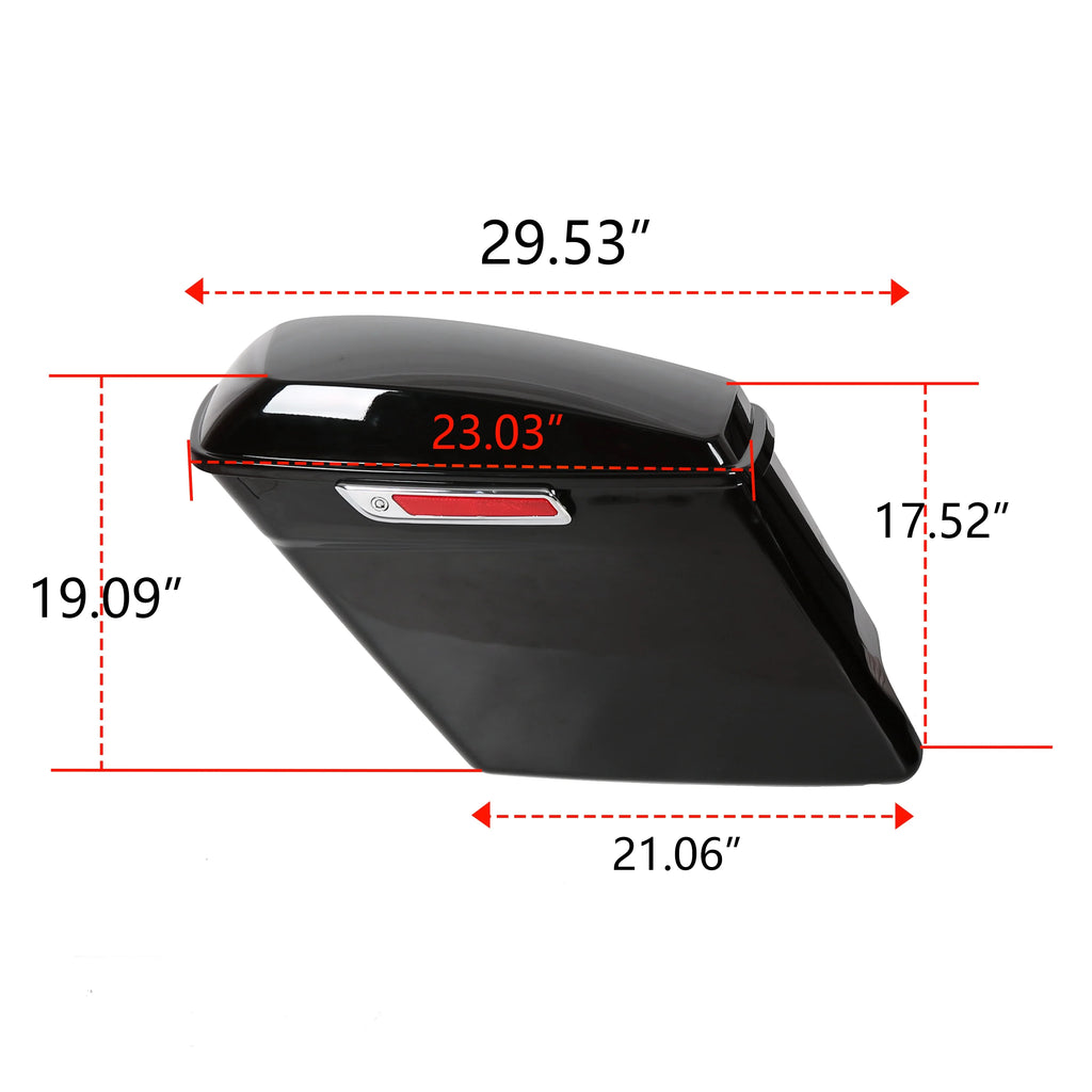Kojem Hard Saddle Bags for 1993 - 2013 Harley Road King Glide Vivid Black Lockable Saddlebags