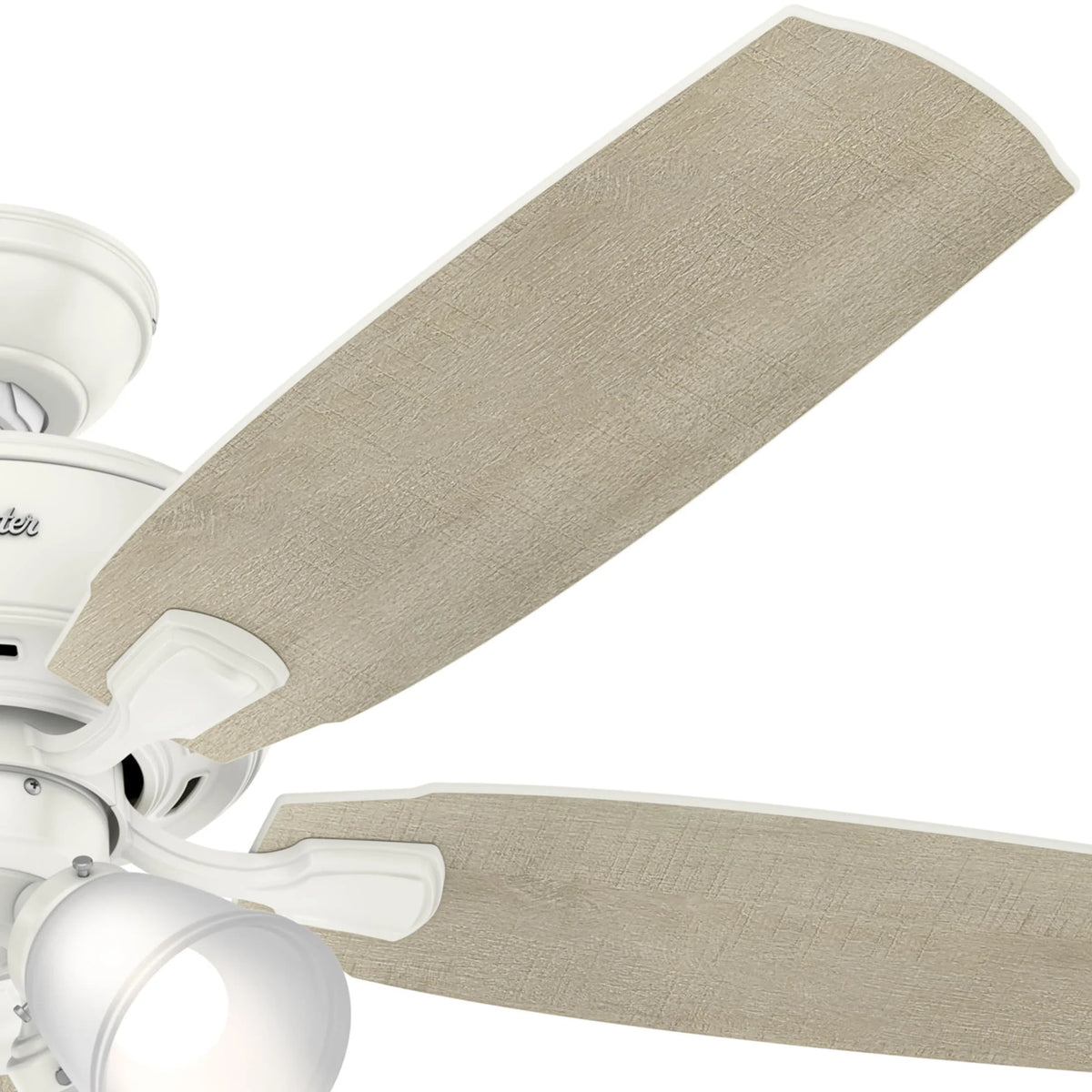 Hunter - Amberlin Indoor Ceiling Fan With Light, 52-inch, Brushed Nickel, Casual-style, 3-speed WhisperWind Motor, 53216, for Living Rooms, Bedrooms