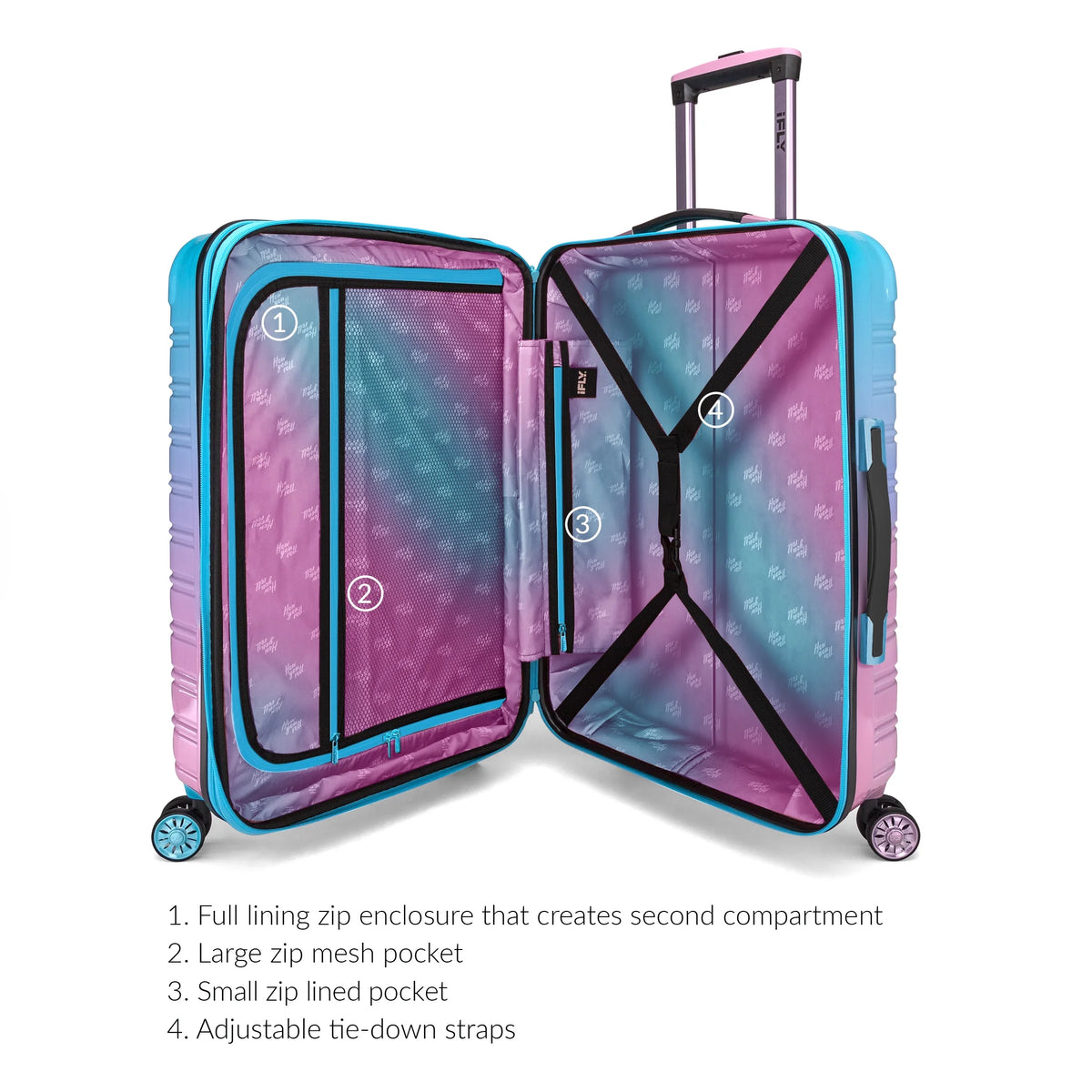 iFLY Hardside Fibertech 3.0 2 Piece Set, 20" Carry-on and 28" Checked Luggage, Gadget Gray