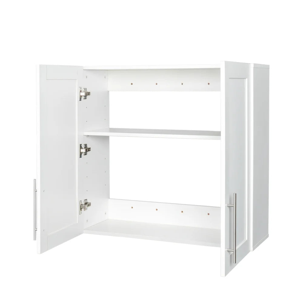 Stackable Wall Cabinet,Solid Wood Storage Cabinet with Adjustable Shelves and Doors,Console Table Side Table for Hallway,Sideboard Buffet Cupboard for Kitchen, 15.75" D x 15.75" W x 70.87" H, White