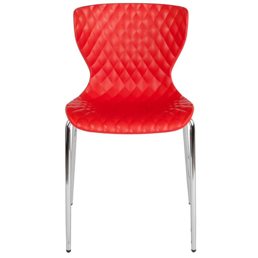 Flash Furniture 4 Pack Lowell Contemporary Design Orange Plastic Stack Chair