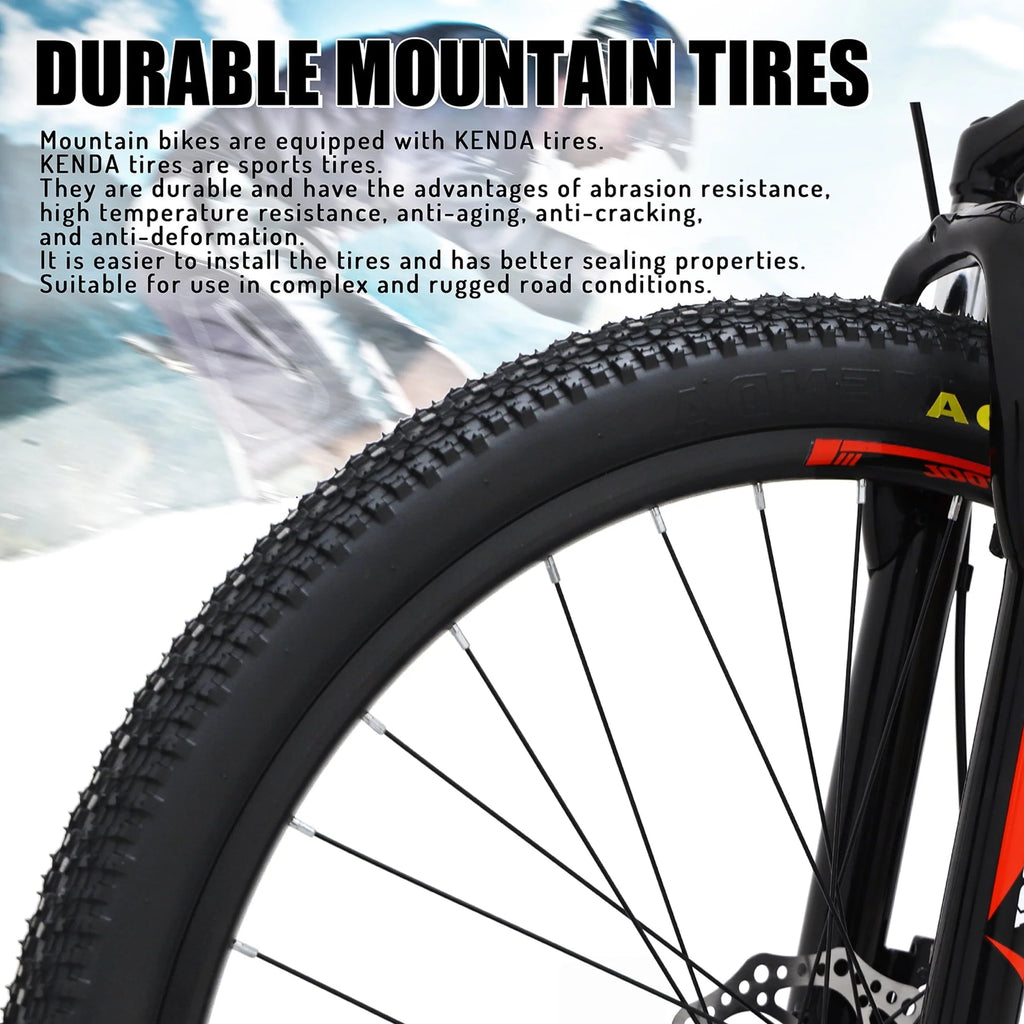 Men's Mountain Bike, 26 inch wheels, 21 speeds -Black & White & Green