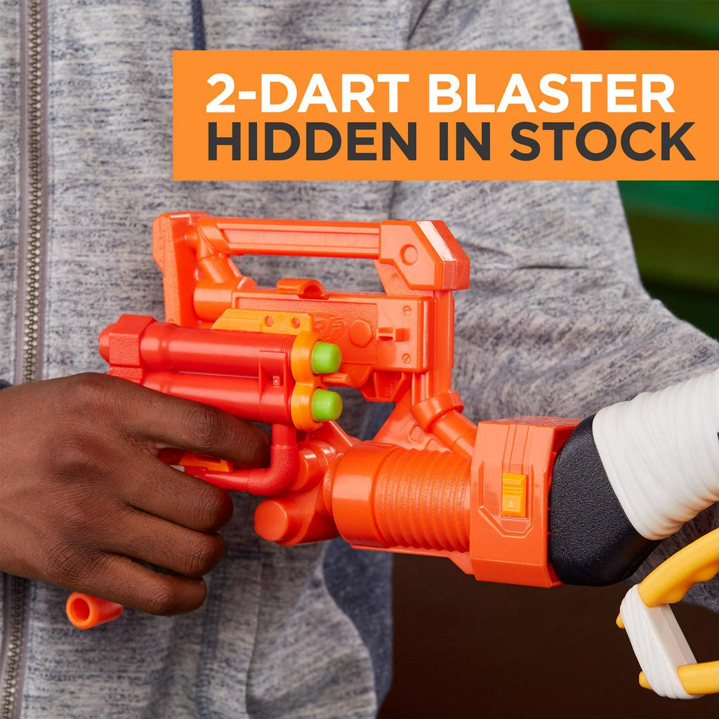 Nerf Zombie Strike Survival System Scravenger with Two 12-Dart Clips. 26 Darts. Light. Barrel Extension. Scope. Stock. and 2-Dart Blaster
