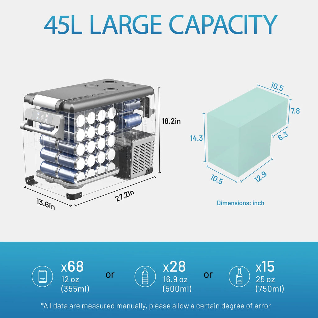 Alpicool CF55 Portable Refrigerator 12 Volt Car Freezer 58 Quart(55 Liter) Vehicle, Car, Truck, RV, Boat, Mini fridge freezer for Driving, Travel, Fishing, Outdoor -4��F to 68��F