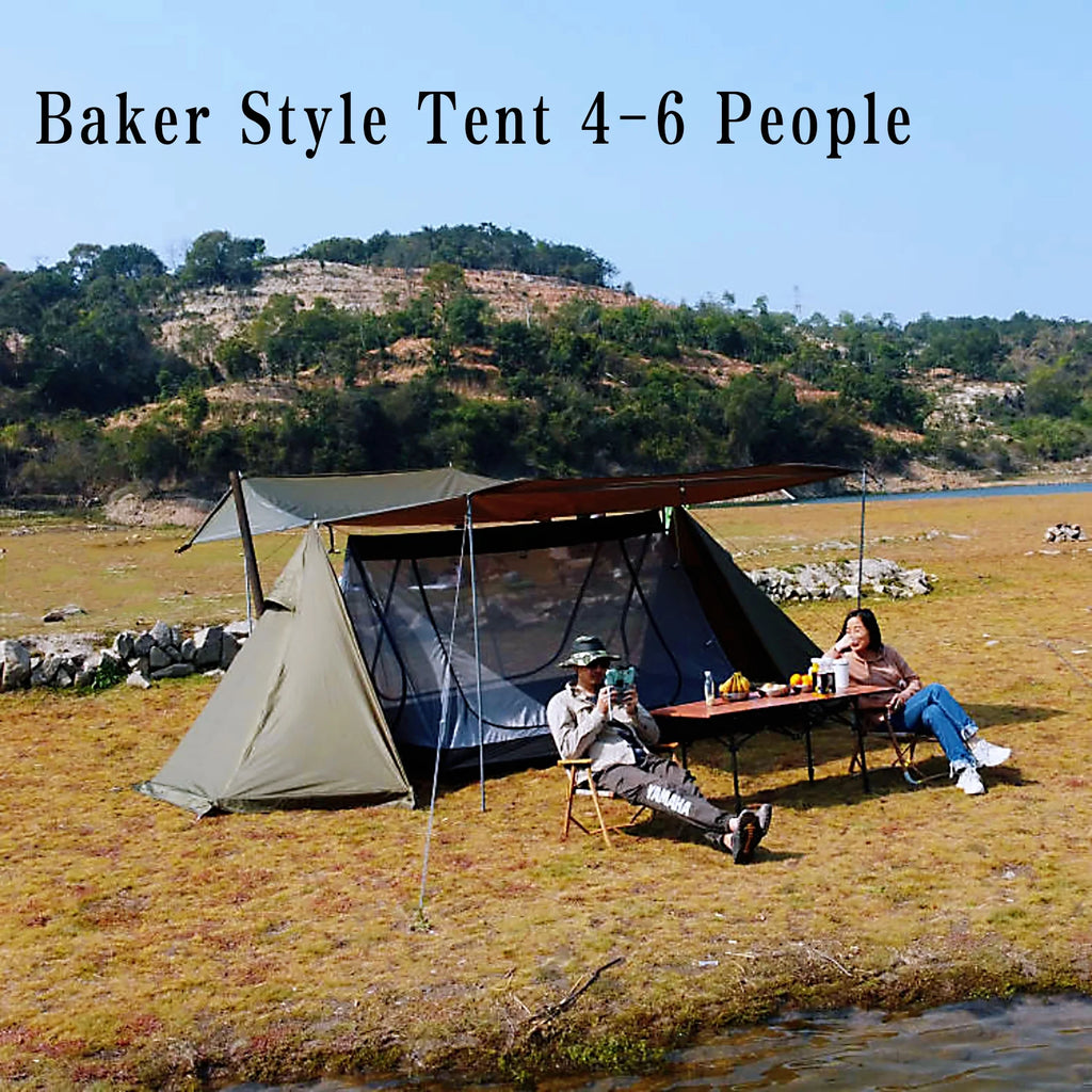 Top Lander 4 Person Tents for Camping Waterproof with Two Porch Hot Tent Bushcraft Shelter 4 Season Family Tent