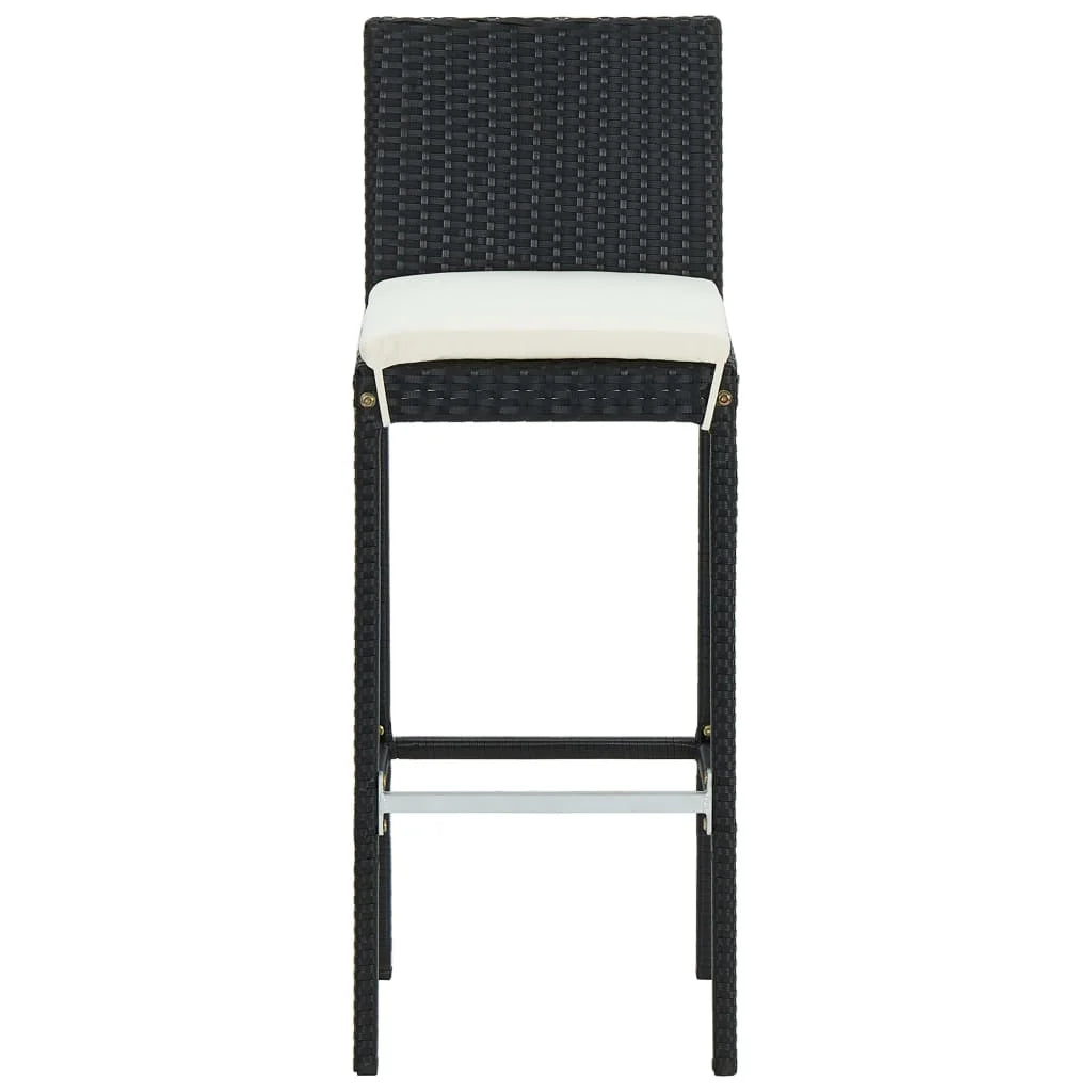 vidaXL Patio Bar Set Outdoor Bistro Set Bar Stool Bistro Table Poly Rattan
