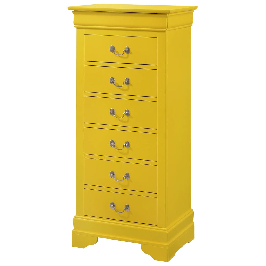 Glory Furniture Louis Phillipe 7 Drawer Lingerie Chest in Cherry