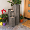Alpine Corporation 25�� Tall Modern 3-Tier Fountain for Indoor / Outdoor Yard Decor with LED Light