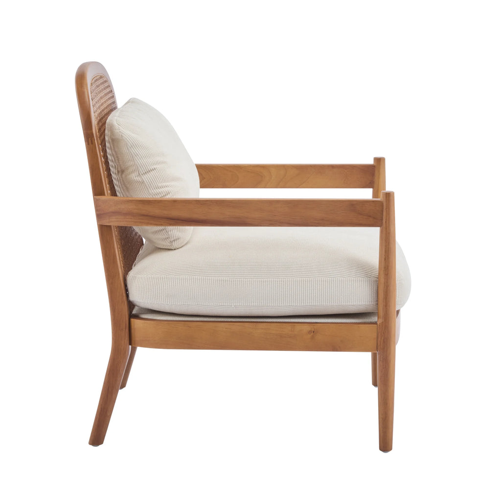 Christopher Knight Home Mid-Century Modern Accent Chairs, Wood Frame with Rattan Backrest, Grayish Green, Set of 2