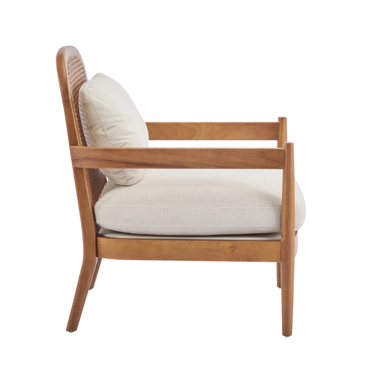 Christopher Knight Home Mid-Century Modern Accent Chairs, Wood Frame with Rattan Backrest, Grayish Green, Set of 2